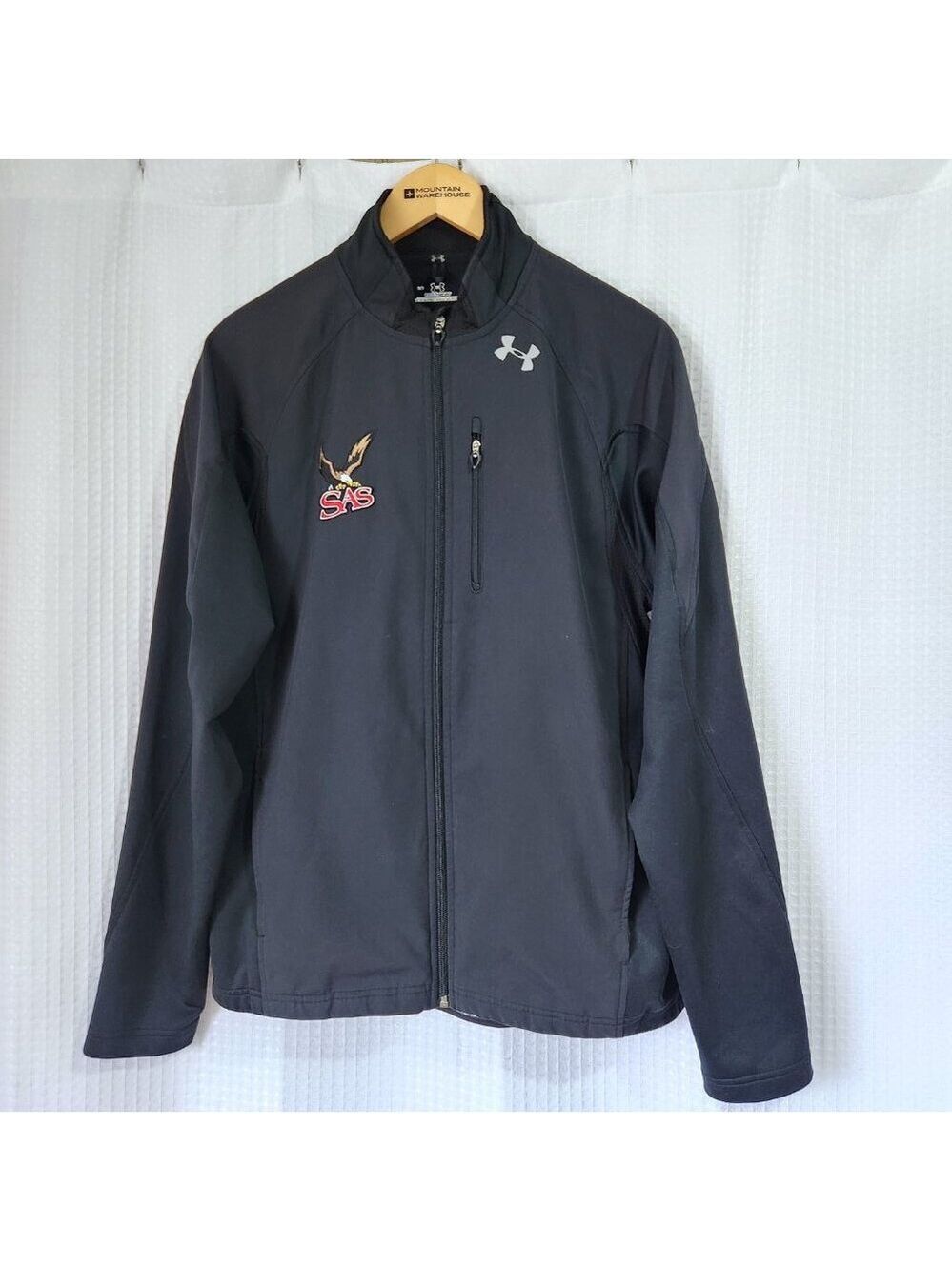 Under Armour Jacket Men's Size LG Cold Gear Black Full Zip Light Jacket